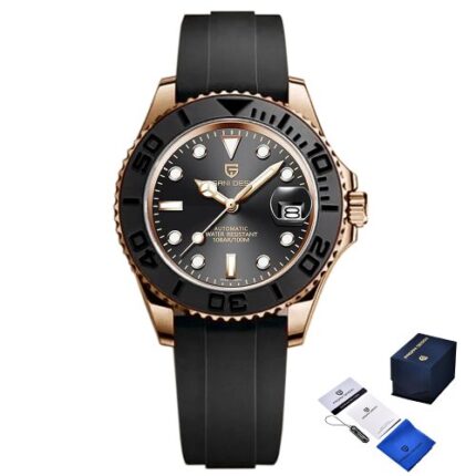 Чоловічий годинник Pagani Design PD-1651 Gold-Black Silicone