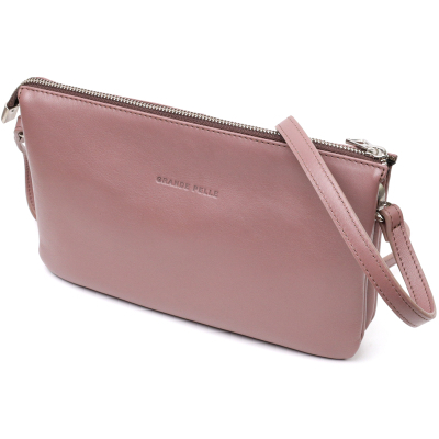 Сумка Grande Pelle З натуральної шкіри Пудрова (11634)