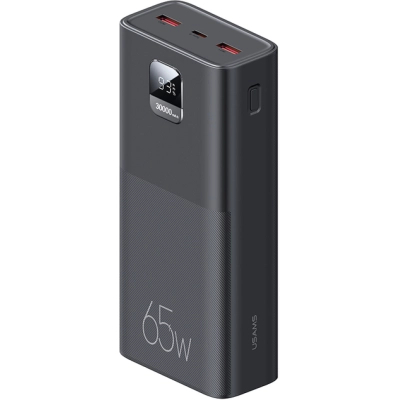 Батарея універсальна Usams PB68 30000mAh PD/3.0/65W, QC/3.0, Black (ATXLOGTC01)