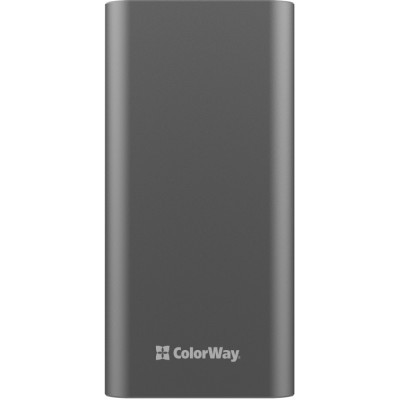 Батарея універсальна ColorWay 20 000 mAh PD/20W, QC/3.0, USB-C/Micro-USB/Lightning/USB-A max.22.5W Gray (CW-PB200LPH3GR-PDD)