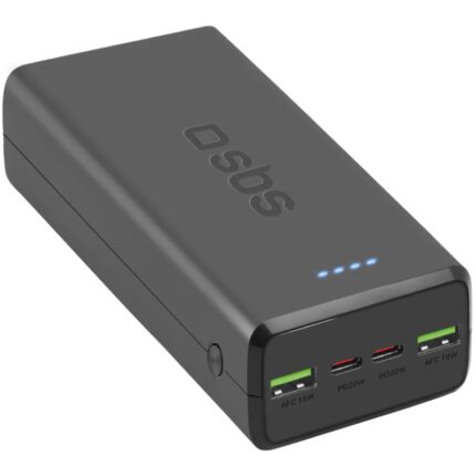 Батарея універсальна SBS 30000mAh 20W PD,QC, 2xUSB-A, 2xUSB-C Black (TTBB30000PD20K)
